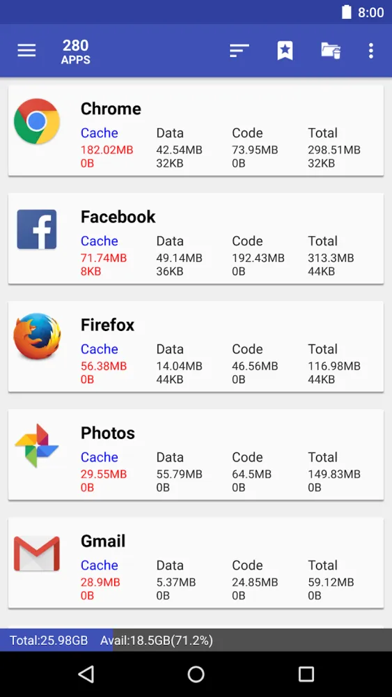 Captura de la aplicación 1Tap Cleaner 