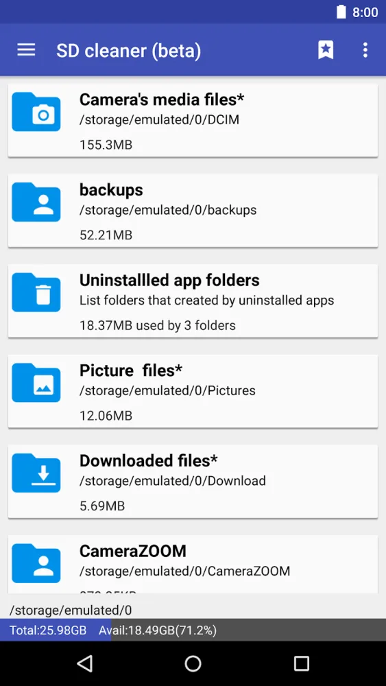 Captura de la aplicación 1Tap Cleaner 