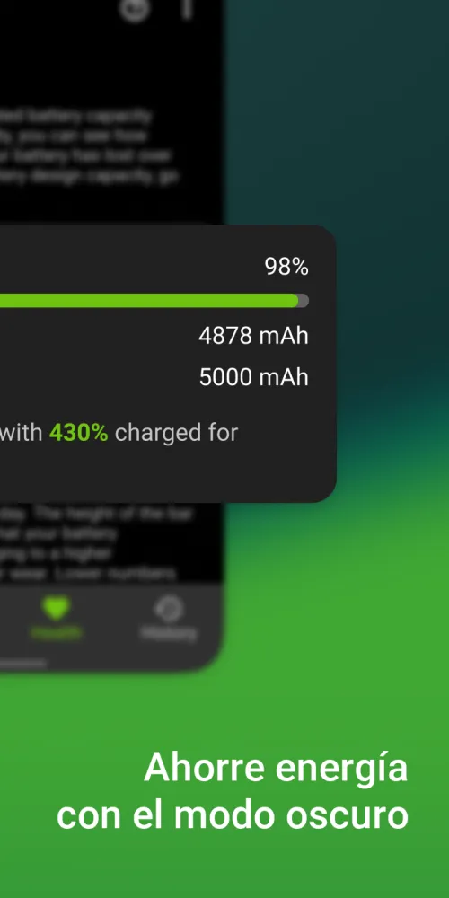 Captura de la aplicación AccuBattery