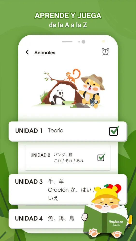 Captura de la aplicación HeyJapan