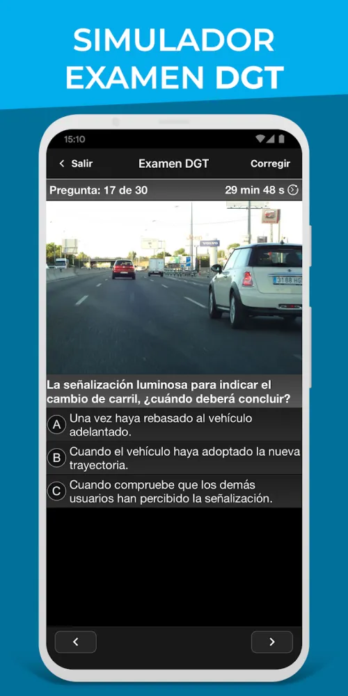 Captura de la aplicación Autoescuela Móvil