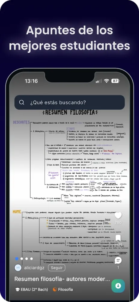 Captura de la aplicación Knowunity | Apuntes y IA
