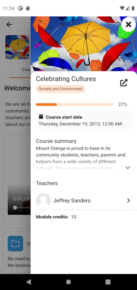 Captura de la aplicación Moodle
