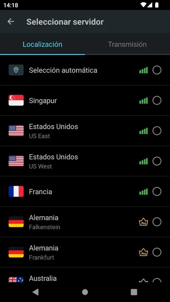 Captura de la aplicación Secure VPN