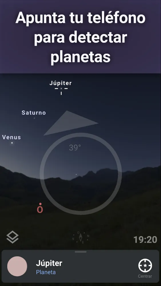 Captura de la aplicación Stellarium