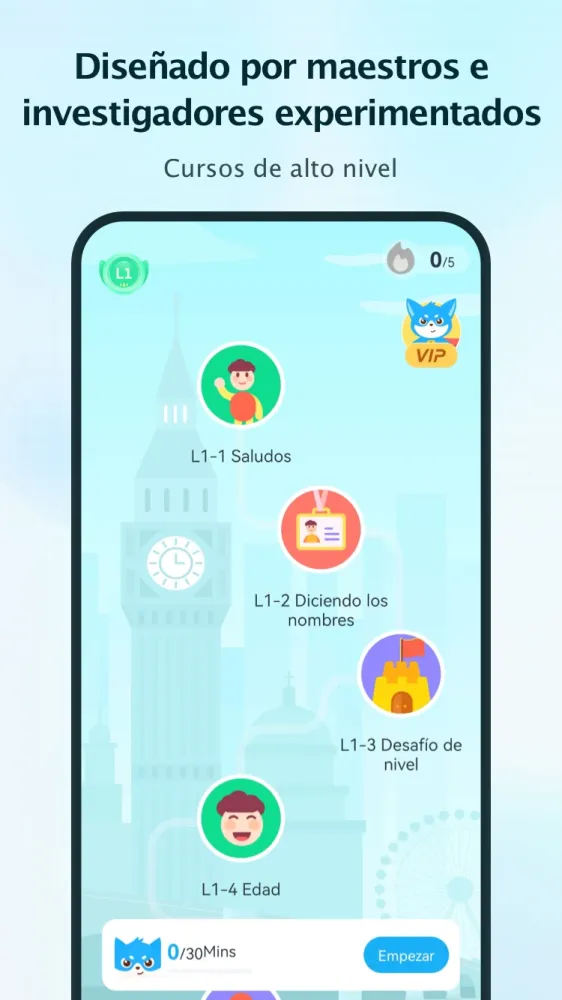 Captura de la aplicación SuperLingo