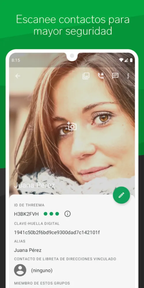 Captura de la aplicación Threema