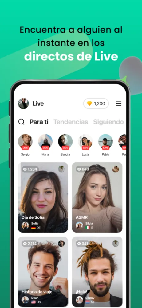 Captura de la aplicación Azar