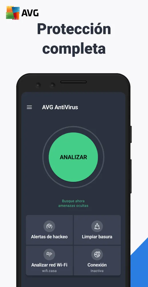 Captura de la aplicación AVG Antivirus y Seguridad