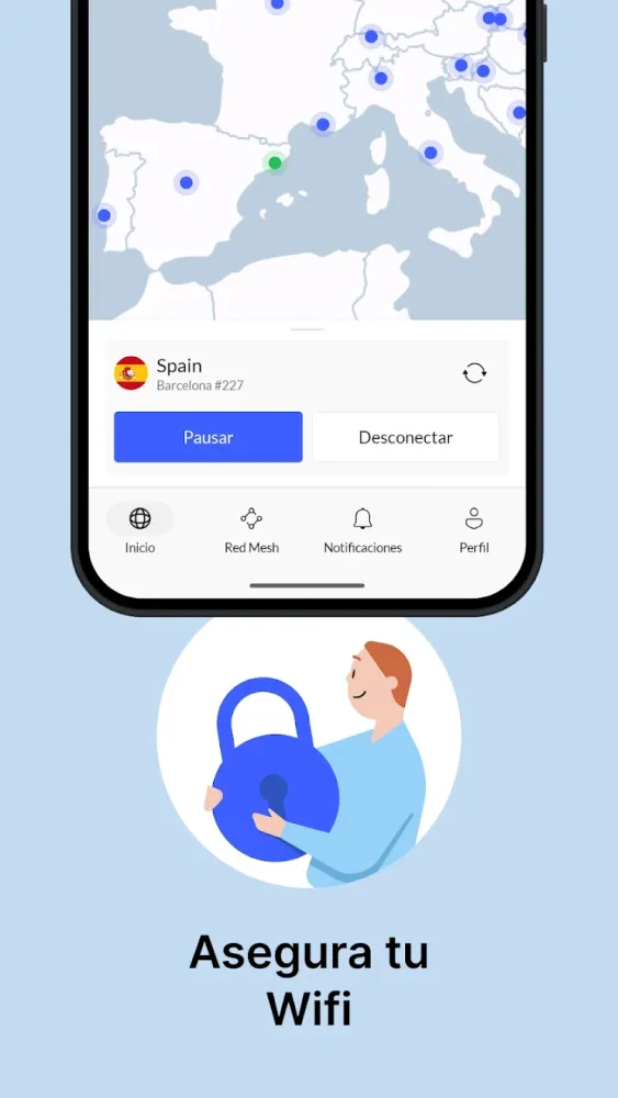 Captura de la app nordvpn