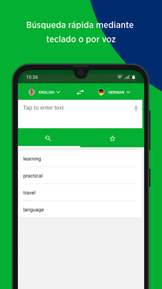 Captura de la aplicación Traductor PONS