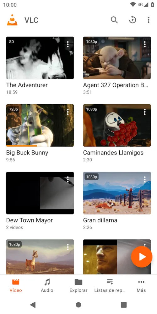 Captura de la aplicación VLC for Android