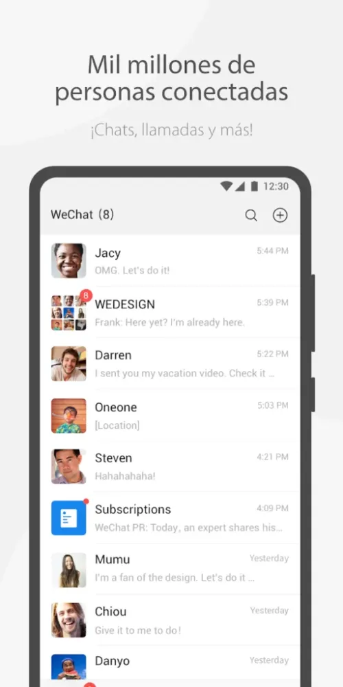 Captura de la aplicación WeChat