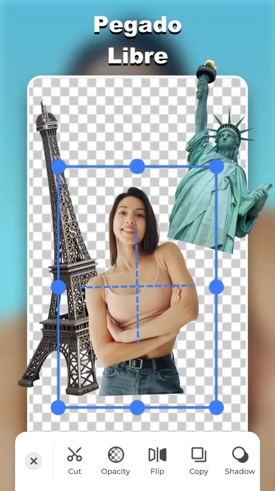 Captura de la aplicación Cortar y Pegar Fotos