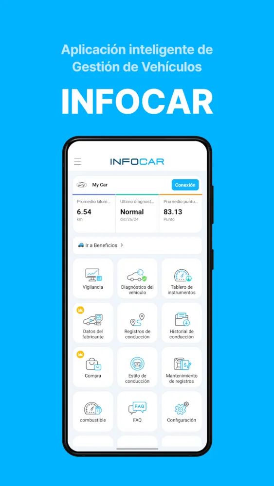 Captura de la aplicación Infocar
