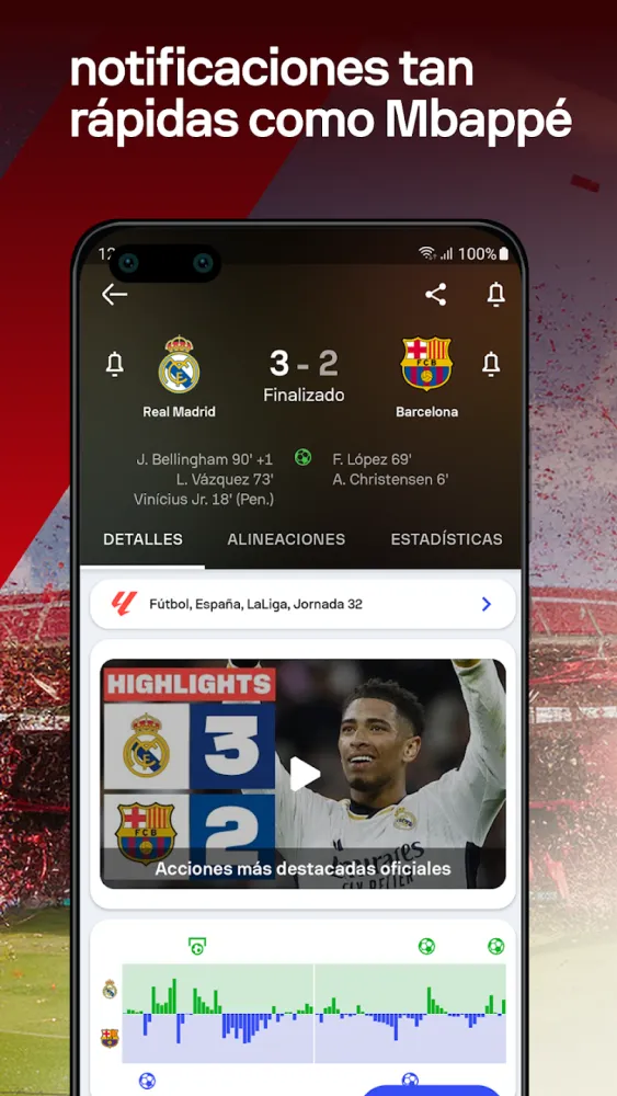 Captura de la aplicación Sofascore