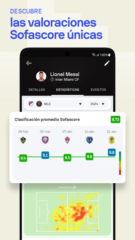 Captura de la aplicación Sofascore