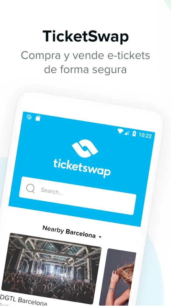 Captura de la aplicación TicketSwap