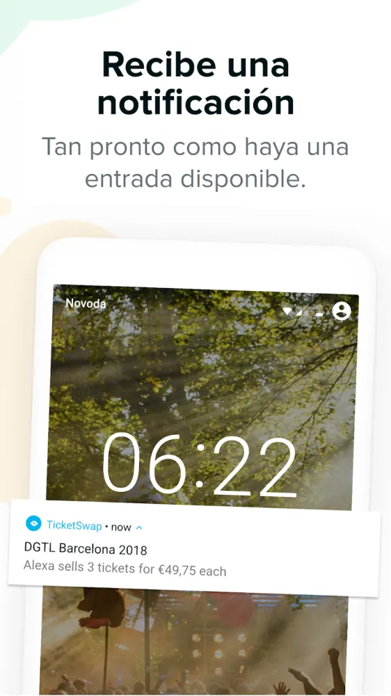 Captura de la aplicación TicketSwap