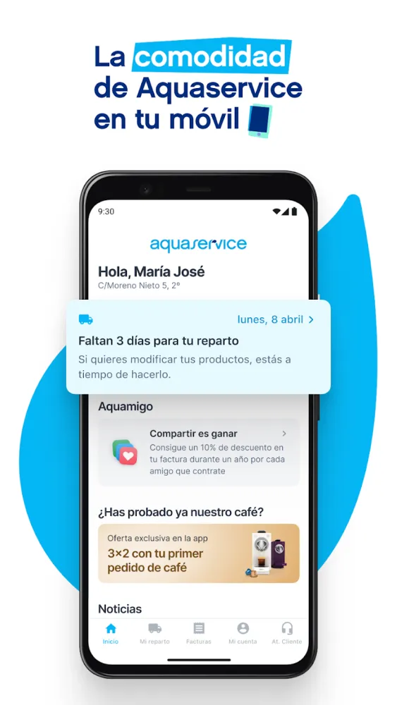 Captura de la aplicación Aquaservice