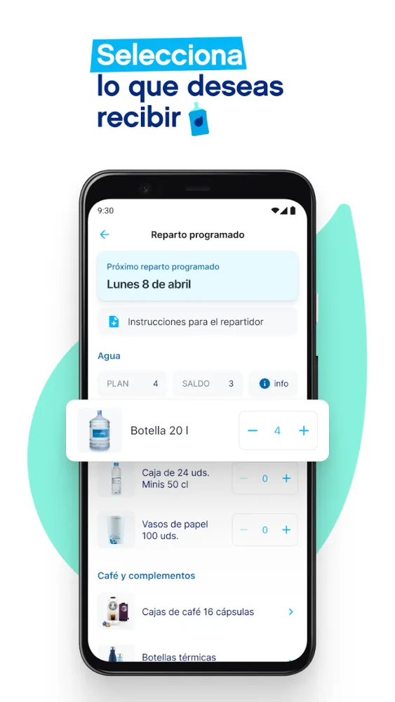 Captura de la aplicación Aquaservice