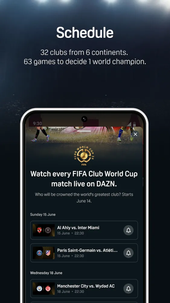 Captura de la aplicación DAZN