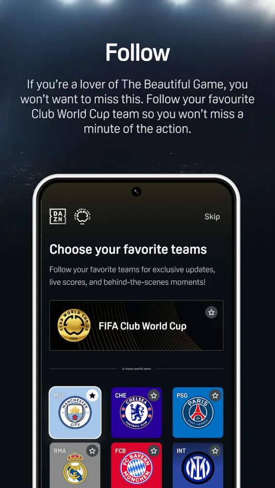 Captura de la aplicación DAZN