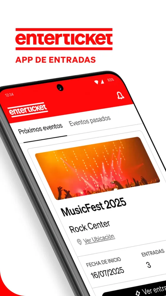 Captura de la aplicación Enterticket