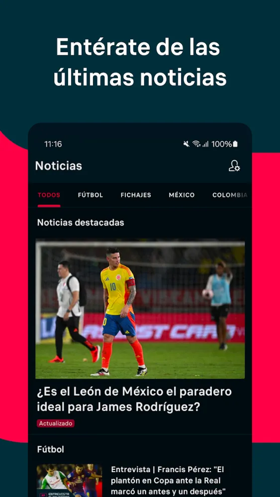Captura de la aplicación Flashscore