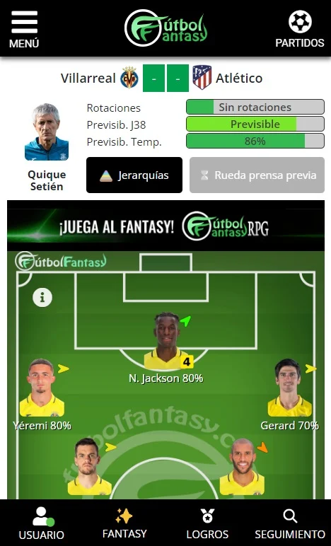 Captura de la aplicación FútbolFantasy: Juega y mantente informado
