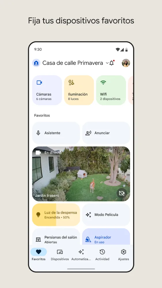 Captura de la aplicación Google Home