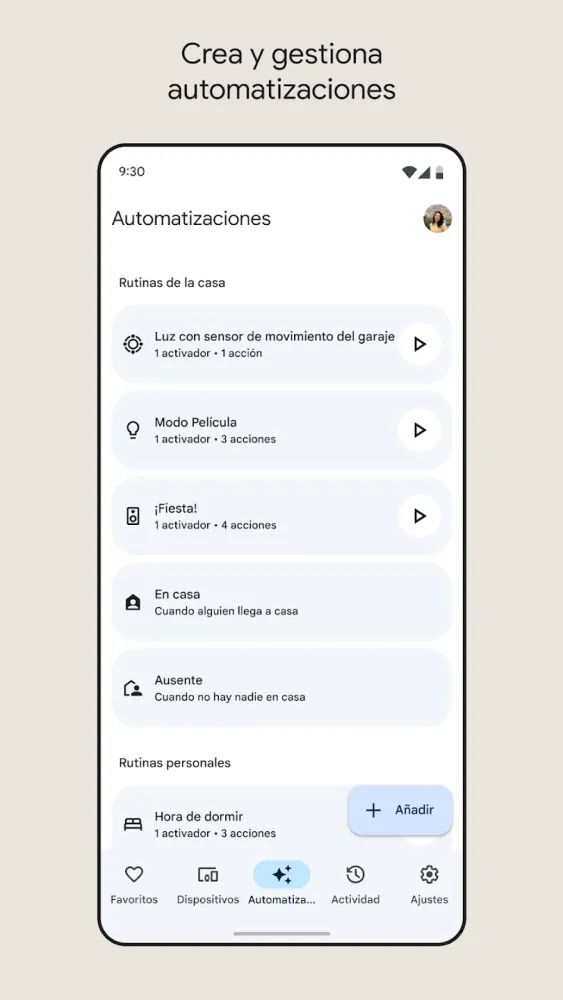 Captura de la aplicación Google Home