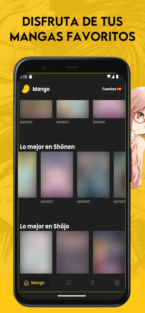 Captura de la aplicación Mango