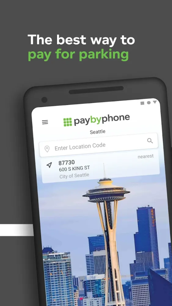 Captura de la aplicación PayByPhone