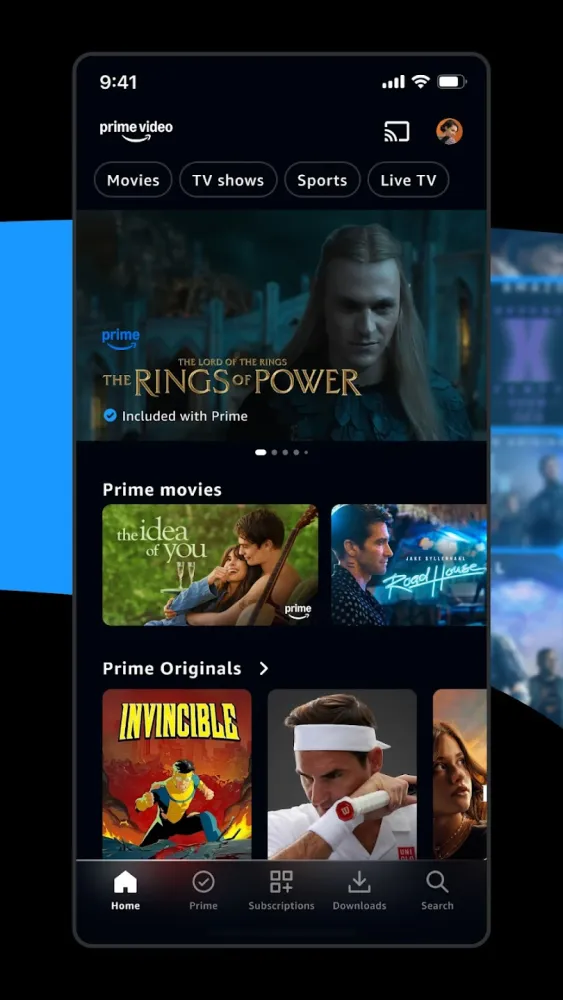 Captura de la aplicación Prime Video