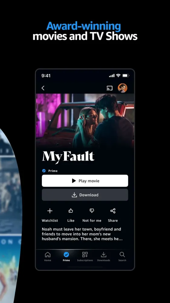 Captura de la aplicación Prime Video