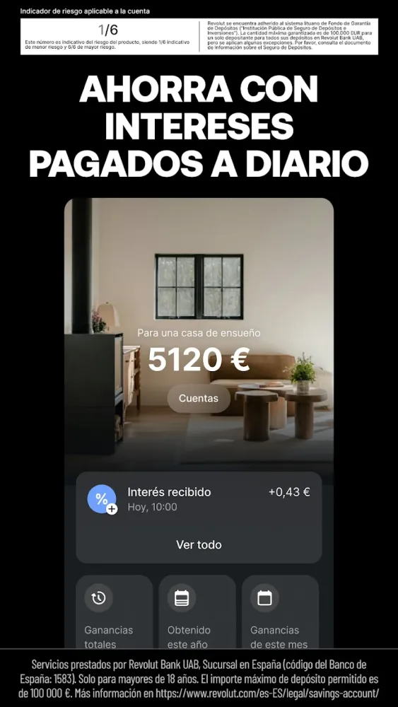 Captura de la aplicación Revolut Bank