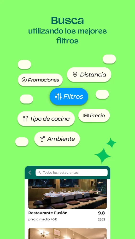 Captura de la aplicación TheFork