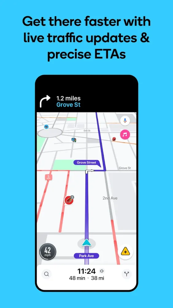Captura de la aplicación Waze