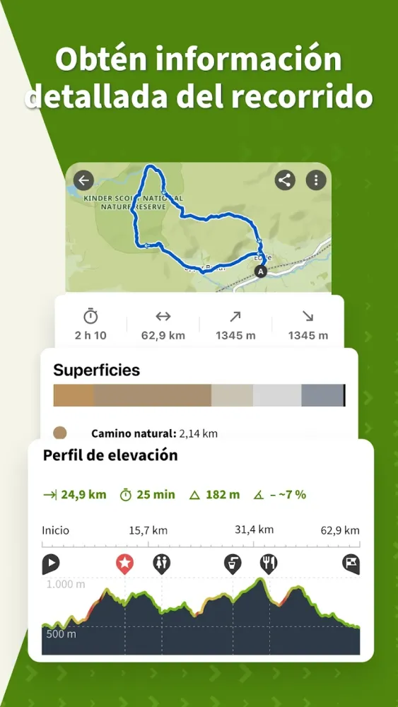 Captura de la aplicación Komoot
