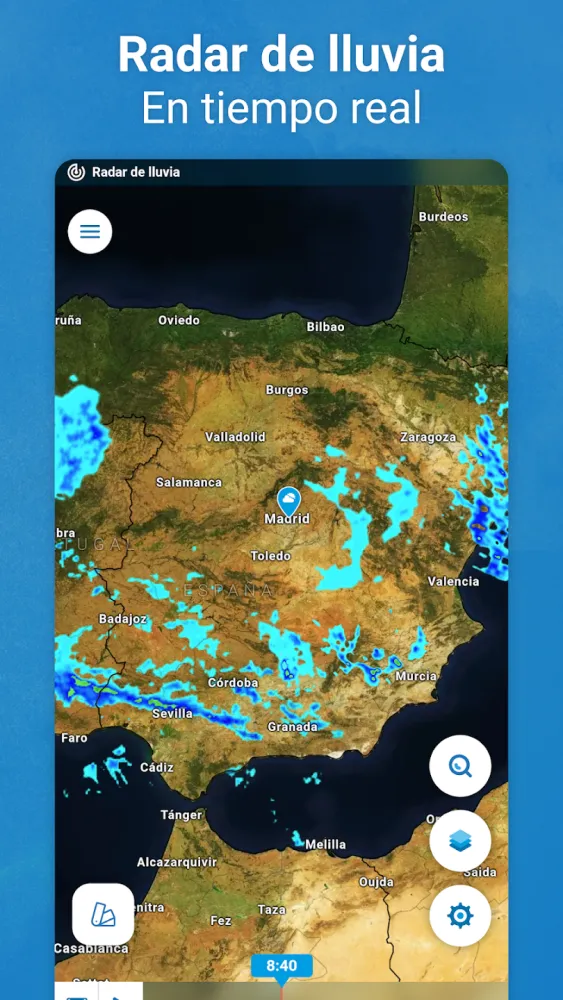 Captura de la aplicación Meteored