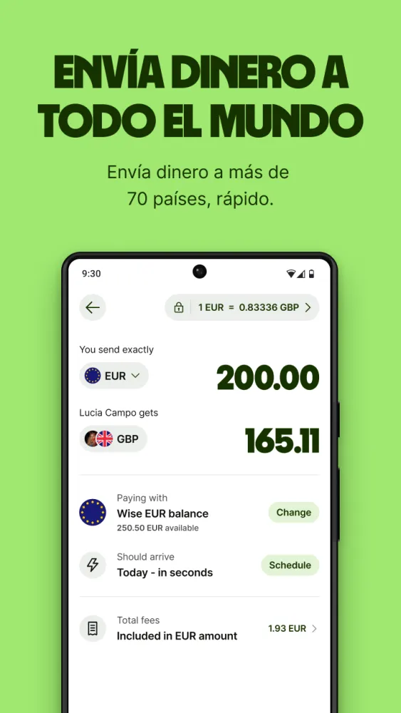 Captura de la aplicación Wise