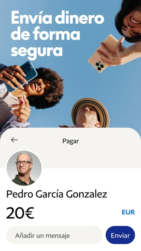 Captura de la aplicación PayPal